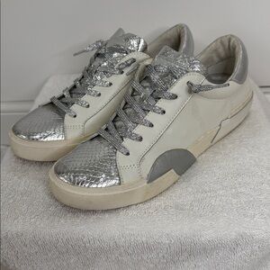 Dolce Vita Silver and Cream Sneakers
